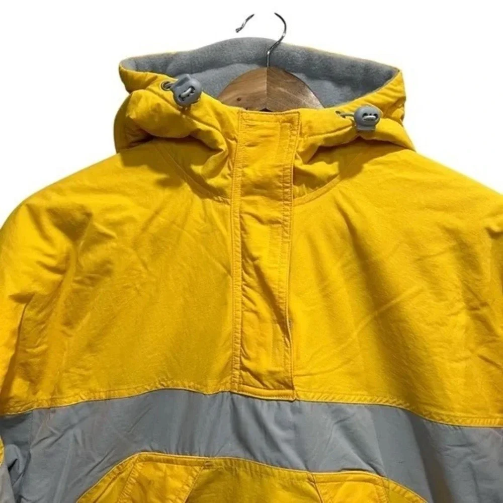 Old Navy Yellow Gray Anorak Pullover Jacket Hooded‎ Windbreaker Holiday 99 XS